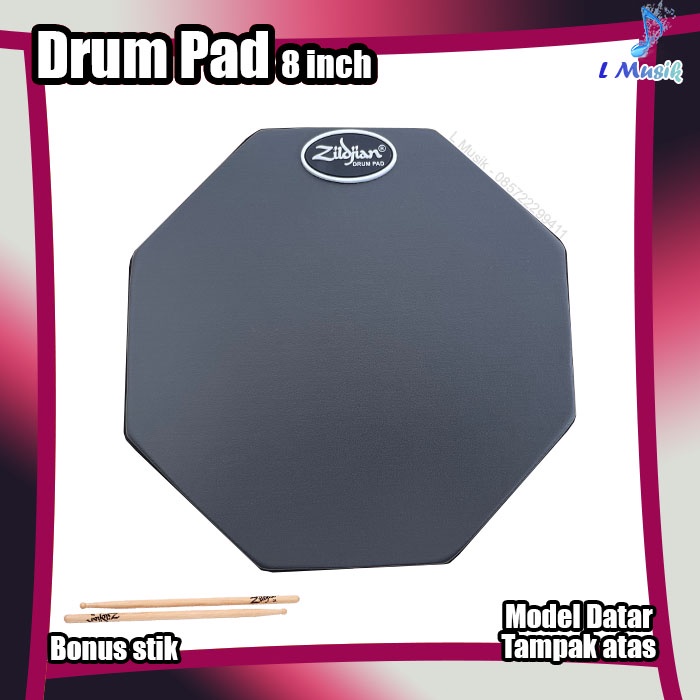 PAD DRUM 8IN LATIHAN STICKING DRUM PAD