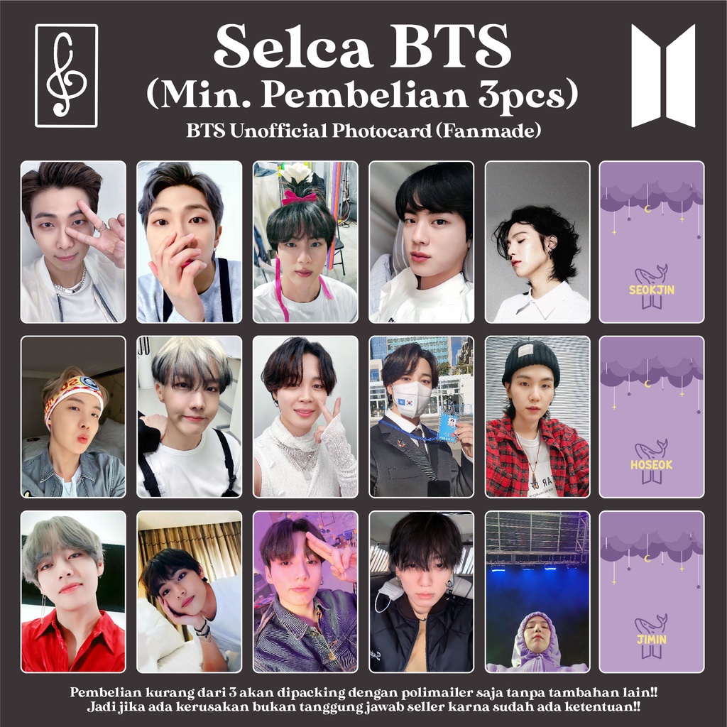[SELCA BTS VER 1-4] PHOTOCARD SELCA BOYFRIEND MATERIAL DECO FANMADE