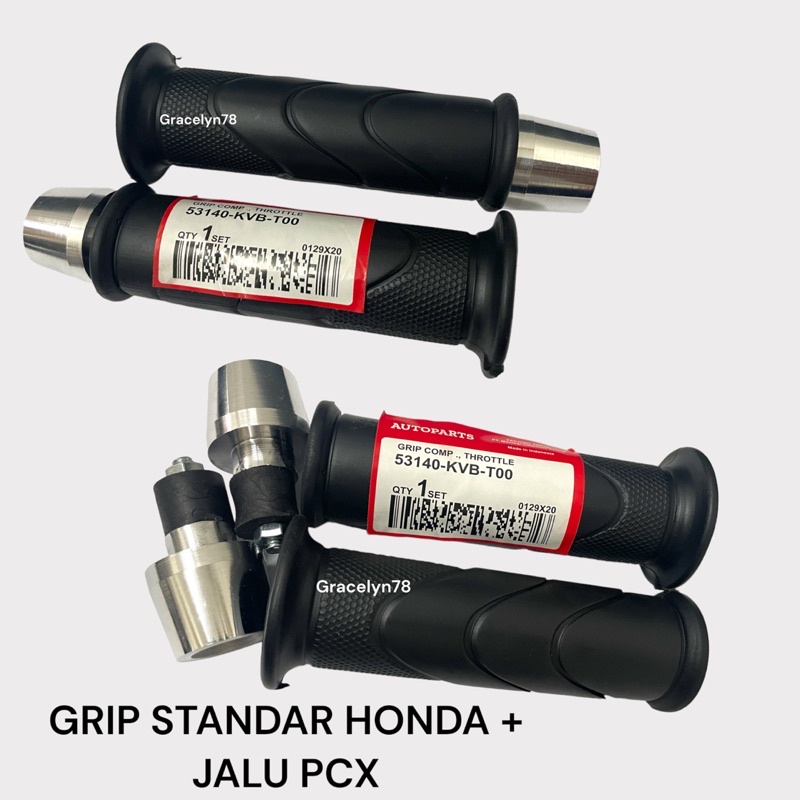 PAKET grip hanfat standar honda dengan jalu stang pcx ALUMINIUM