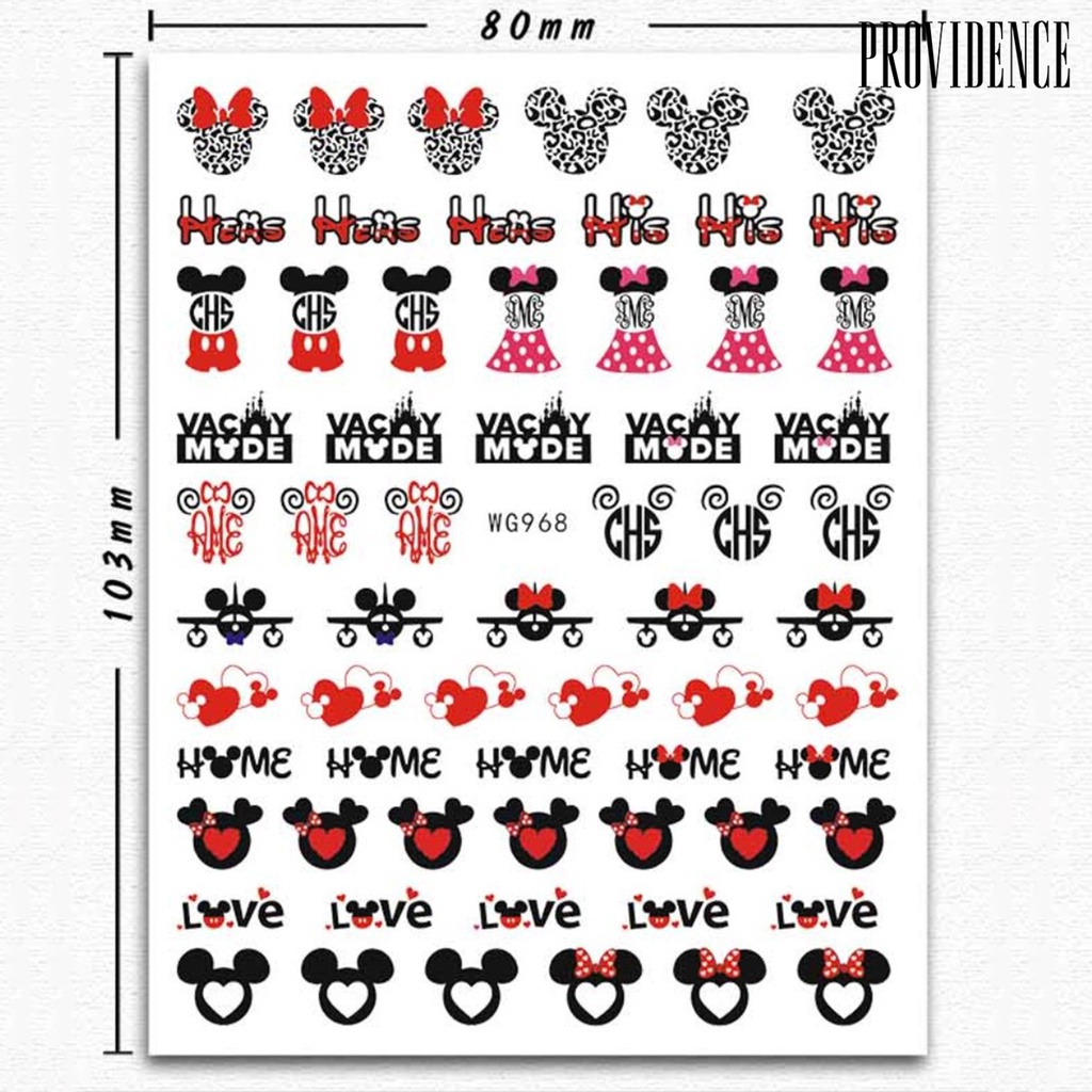 Stiker Kuku Motif Mickey Untuk Hari Valentine