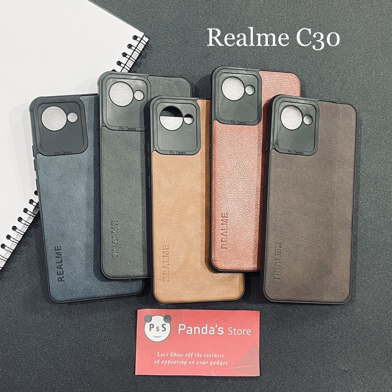 Leather Case Realme C30 Softcase Kulit Elegan Casing Slim Fit