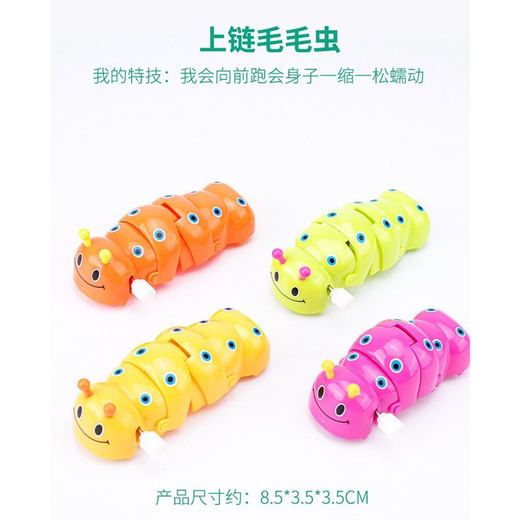Children Clockwork Spring Toy Green Plastic Cartoon Creeping Insect