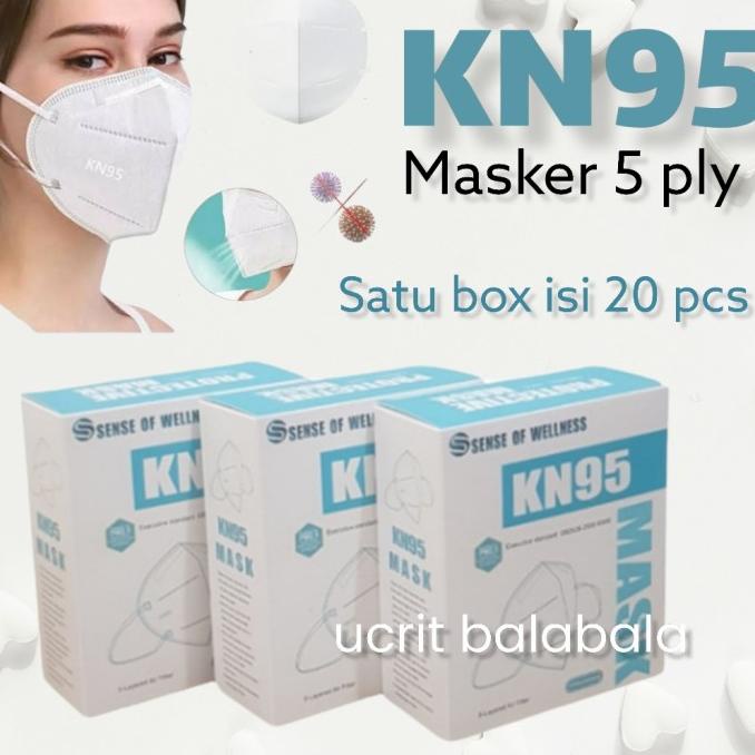 Masker KN95 Earloop 5 Ply Disposable Mask KN 95 - Sense Of Wellness t-ucrit-balabala Ayo Beli