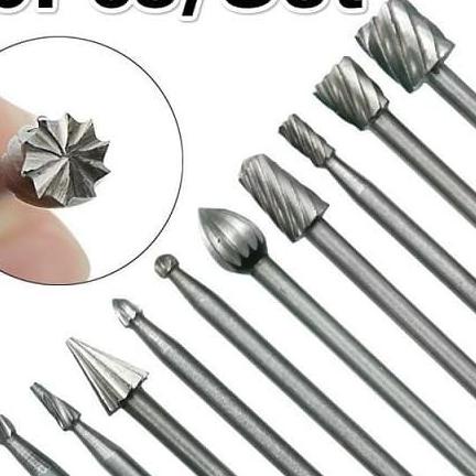 1 Set Mata bor kikir ukir kayu mini gerinda 3mm HSS Rotary Cuner Engra