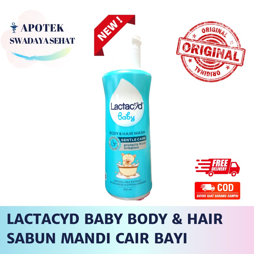 LACTACYD BABY LIQUID SOAP 150 ML - Sabun Mandi Bayi Cair Kulit Iritasi 60 ML Lactacid