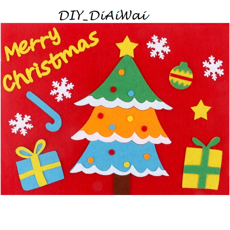 Mainan anak Sticker tempelan Bahan Flanel Merry Christmas