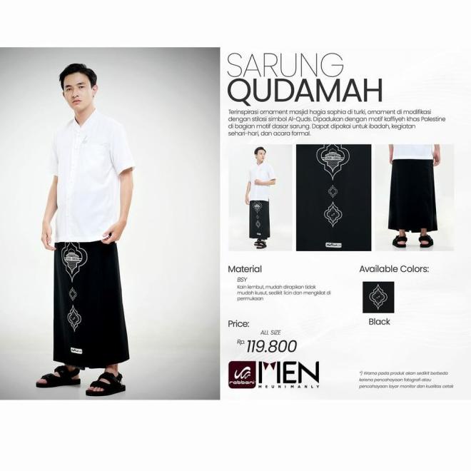 sarung rabbani/sarung rabbani palestina ORI - Hitam