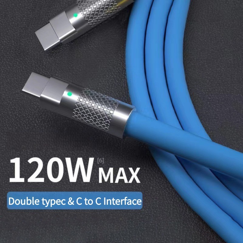 Kabel Data / Charger Usb Tipe C Ke Tipe-C 120W 6A Fast Charging Panjang 1M Untuk Iphone / Android