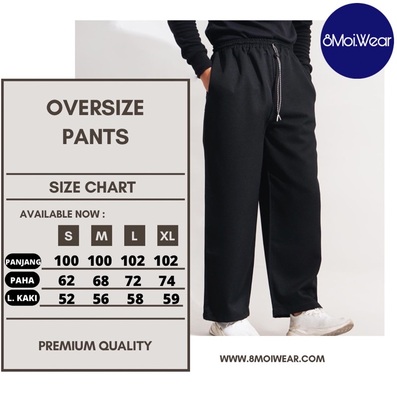 Celana Panjang Pria Longgar Oversize - StreetWear by 8Moi.Wear