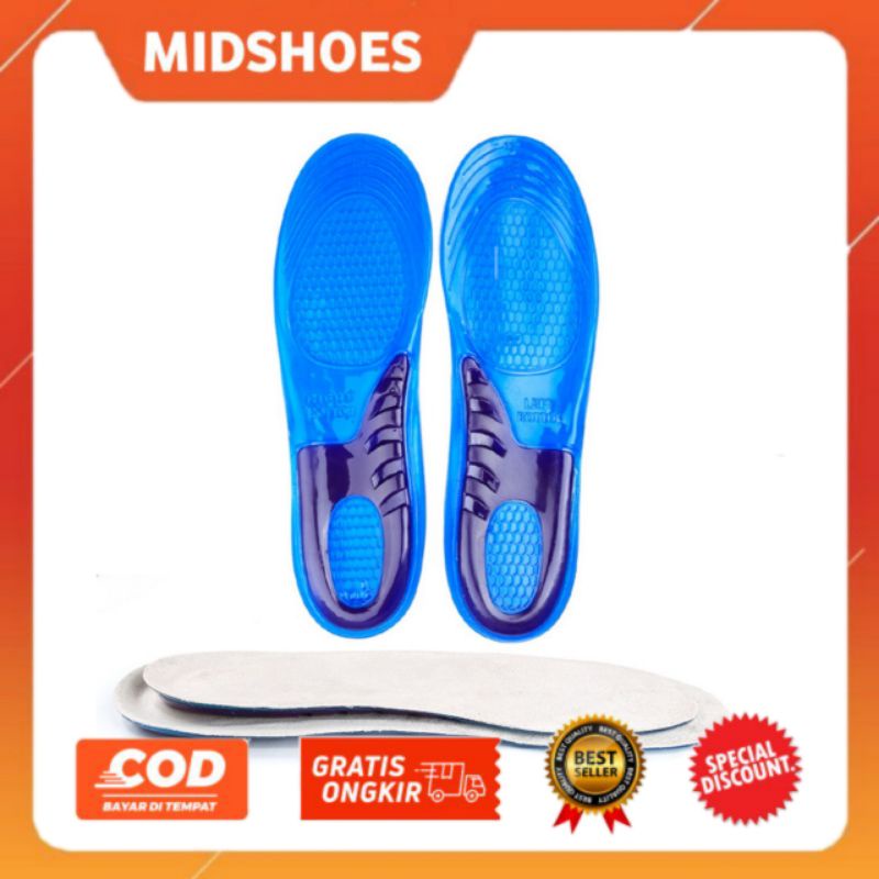 Sports Insole - Insole Olahraga Anti Bau - Insole Gel Empuk - Shoe Pad Silicone Gel - Alas Kaki Gel 