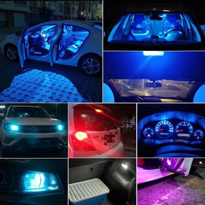 Lampu Resin Kaca Kabin Parkir Sein Mundur Motor T10 W5W 12v COB LED - Kuning