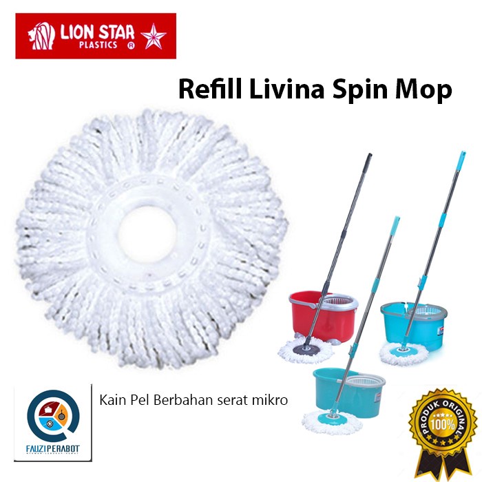 Refill Alat Pel Lion Star BM 50 Untuk Isi Ulang Refil Ember Livina Spin Mop BM 45 BM 46 BM 51