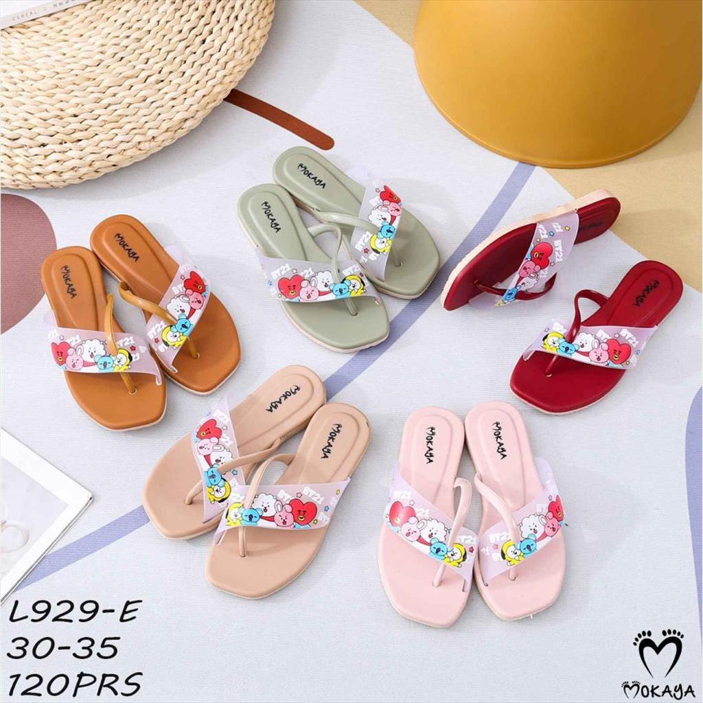 Sandal Jepit Jempol Teplek Flat Anak2 Motif BTS21 Lucu Import MKY L929-E 30-35