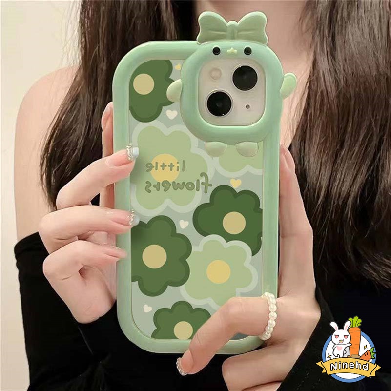 Soft Case Silikon Motif Bunga Monster 3D Untuk iPhone 14 13 12 11 Pro Max X Xr Xs Max 7 8 6 6s Plus