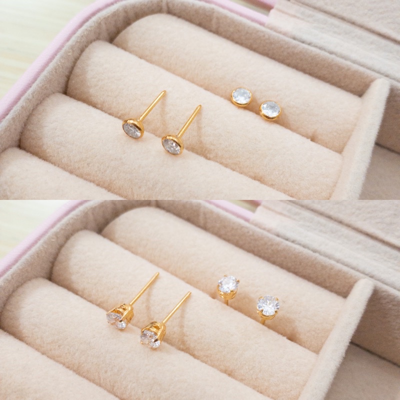 Jual Anting giwang tusuk plenis mata itik silver asli | Shopee Indonesia
