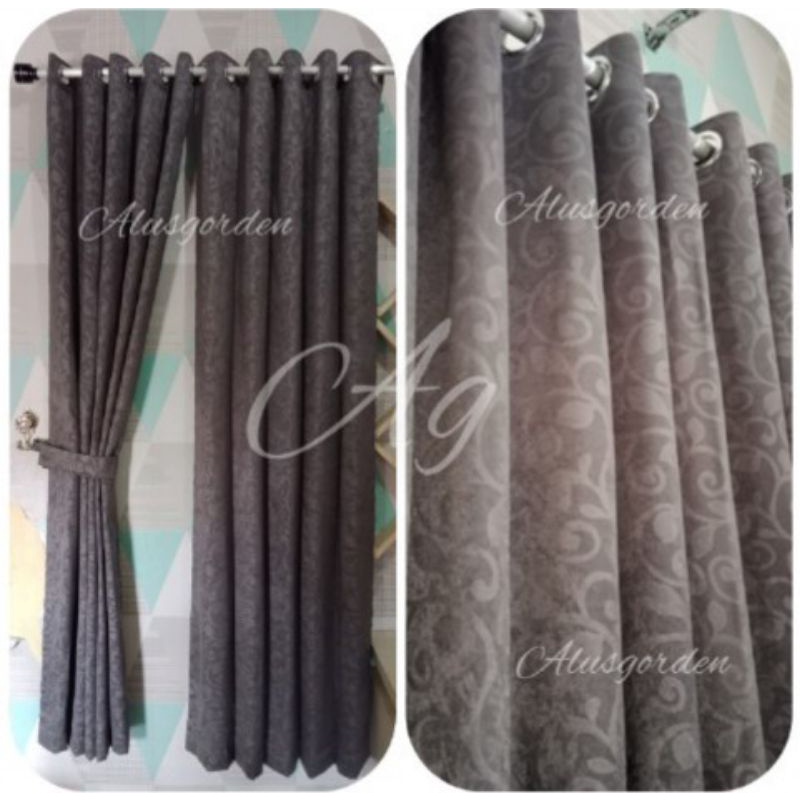 gorden jendela polos embos 10ring/gordeng/hordeng/korden/horden/gordyn/tirai/gorden pintu kamar/gord