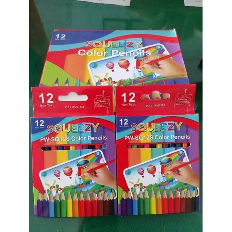 

PENSIL 12 WARNA MINI SQUEEZY PW-SQ12S COLOR PENCILS / PENSIL WARNA PENDEK
