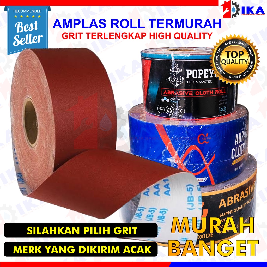 Amplas Meteran Roll Kayu Tembok Ampelas Rol Grit 60.80.100.120.150.180.240.400 - Harga 1 Roll