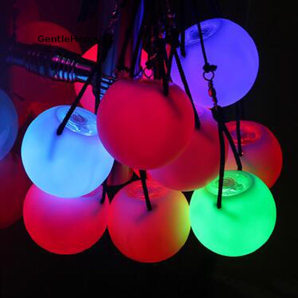 Gentlehappy Pro LED Multiwarna Glow POI Throw Balls Menyala Untuk Properti Tangan Belly Dance id