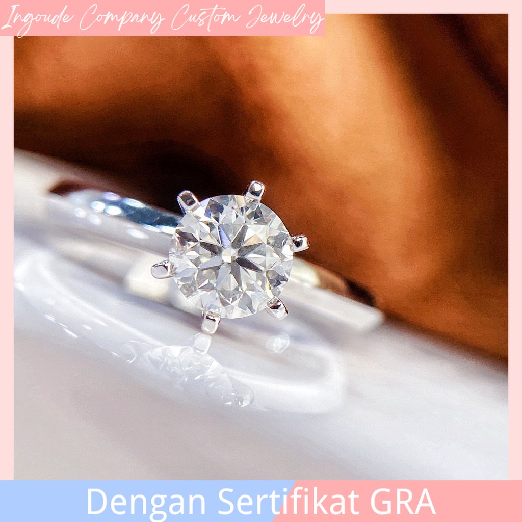 Ingoude Company Custom Jewelry Cincin Berlian Moissanite Untuk Wanita⭐Cincin Enam Cabang Klasik 1ct/