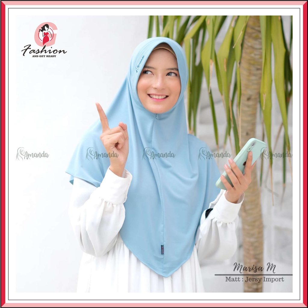 AMANDA - HIJAB MARISA JERSEY IMPORT SIZE M | Hijab Sport Nutup Dada Kualitas Premium
