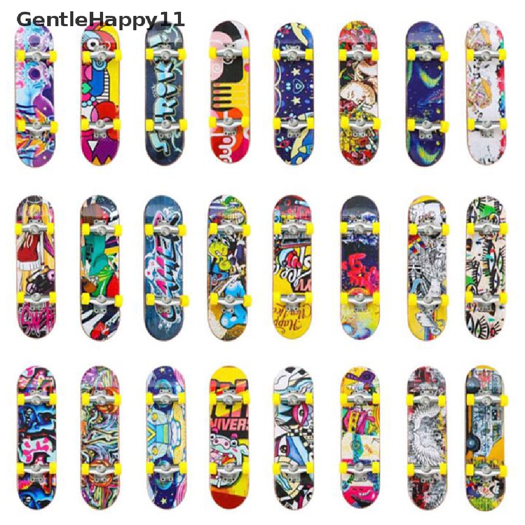 Gentlehappy 1PC Cute Kids Anak Mini Fingerboard Skate Kost Hadiah Mainan Pesta Random id