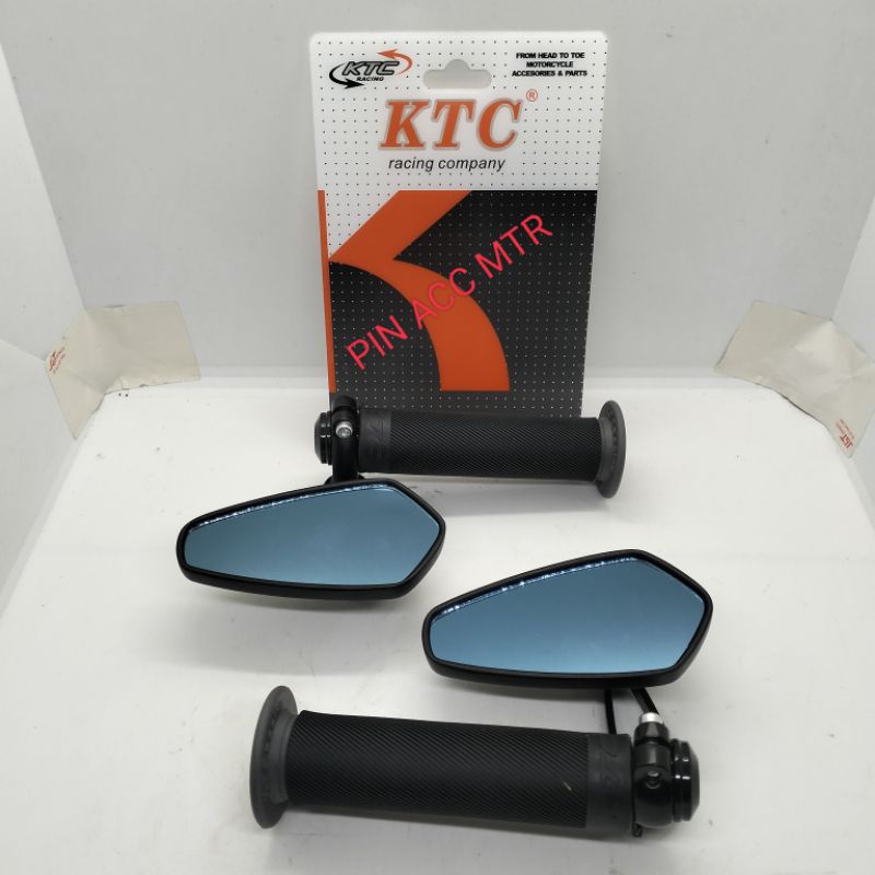 paket variasi motor spion jalu bar end/Oval/Kaca P/B/+ hangrip Ktc Bulu Original hitam untuk semua