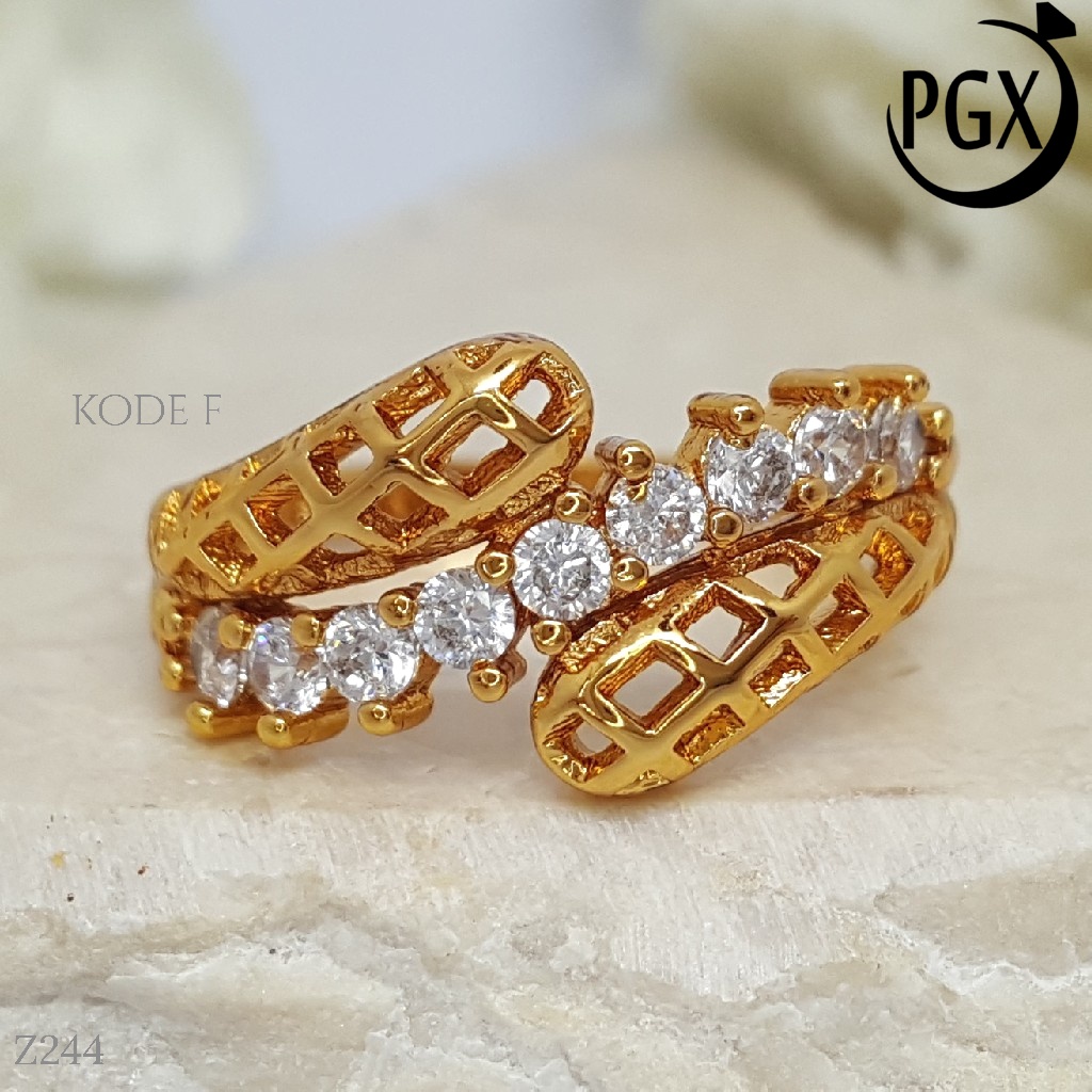 PGX Cincin Xuping Wanita Perhiasan Lapis Emas Aksesoris Fashion Premium - Z244