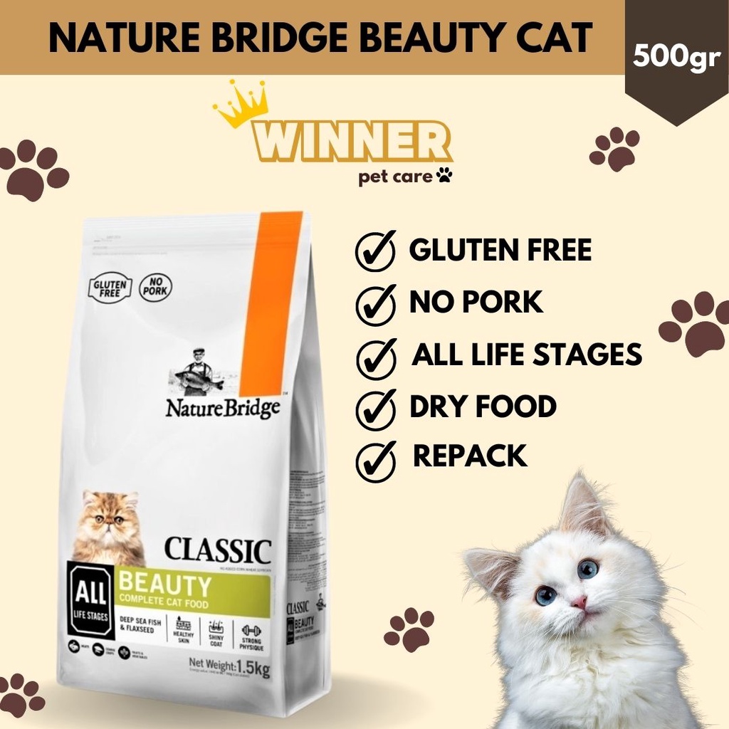 Nature Bridge Beauty Cat Food All Life Stages Repack 500gr