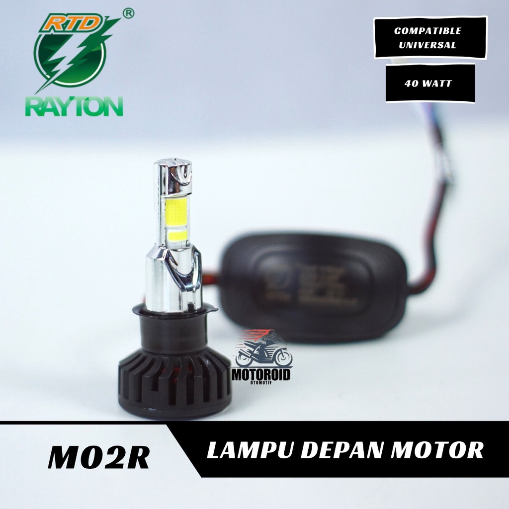 LAMPU DEPAN RAYTON M02R 40WATT 3 LED AC DC RTD 3 SISI M02R UNIVERSAL