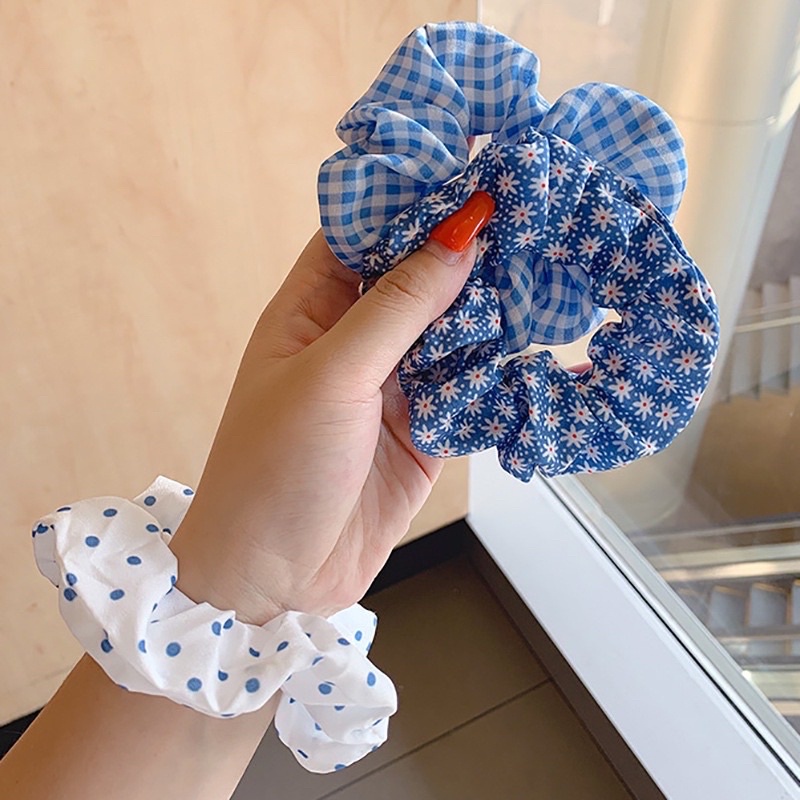 Ikat Rambut Scrunchie Transparan Sunflower / Ikat Rambut Korea / Kunciran Rambut Bunga