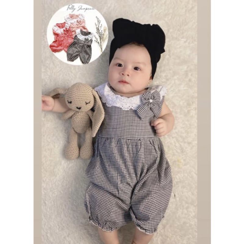 Jumper bayi 0-12 bulan / Jumper pendek bayi / jumper lucu jumpsuit bayi FELLY JUMPSUIT hellokitty / BAJU JUMPSUIT BAYI LUCU SNI / KADO LAHIRAN HAMPERS BABY GIRL