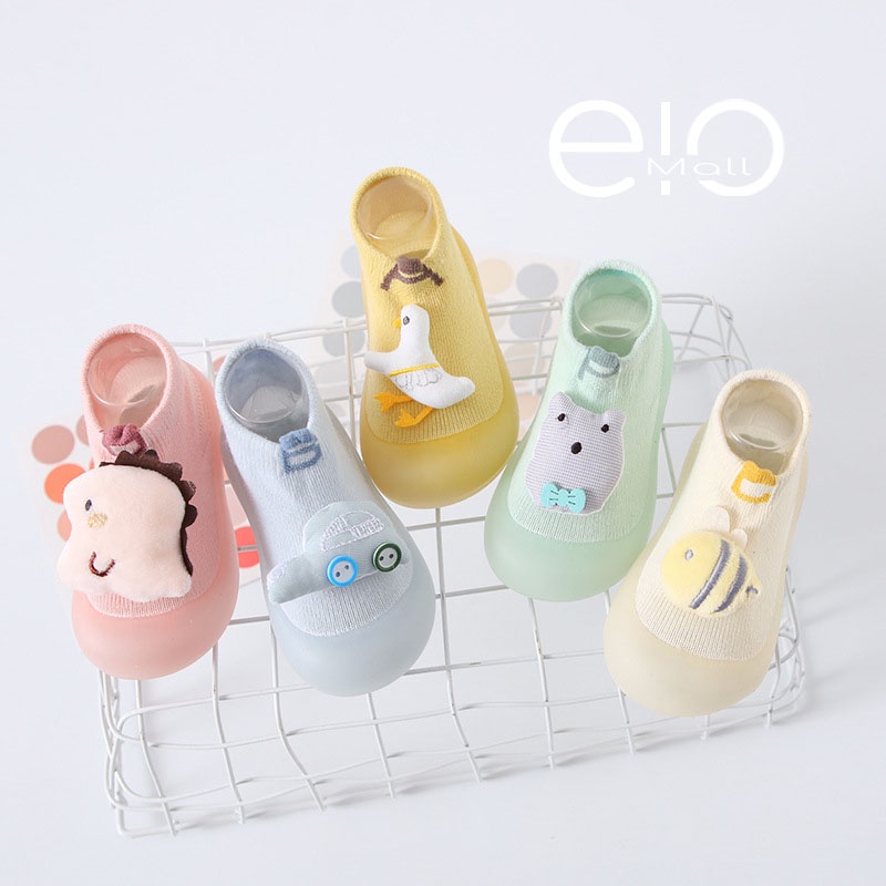 Kaos Kaki Bayi 3D Anti Slip dengan Alas Karet Silikon dan Boneka Lucu untuk Usia 6-24 Bulan