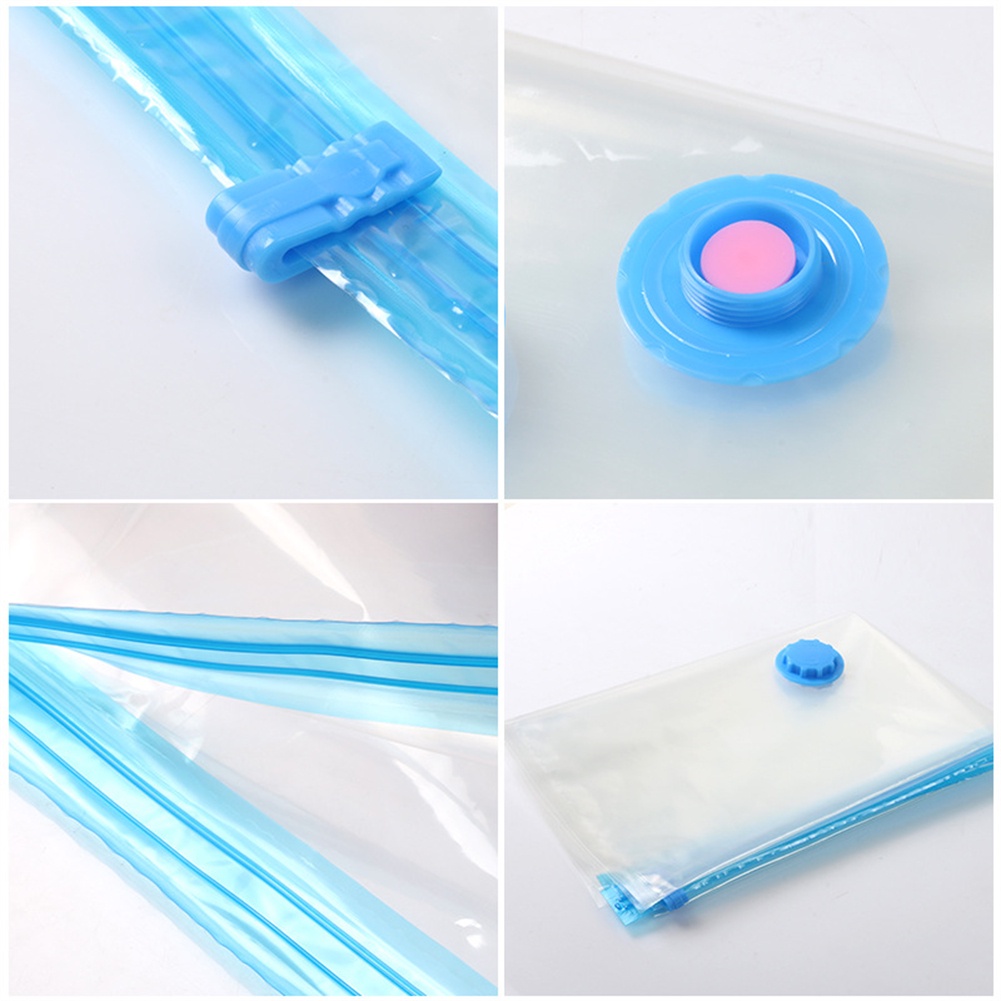 ღ Segel Hisap Tas Kompresi Penyimpanan Reusable Vacuum Pakaian Tas Penyimpanan Perjalanan Storage Resealable Tas Vakum