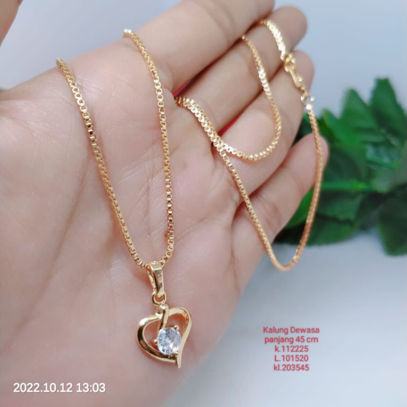 Kalung Love Perhiasan Titanium Tembaga Rodium Terlaris Termurah