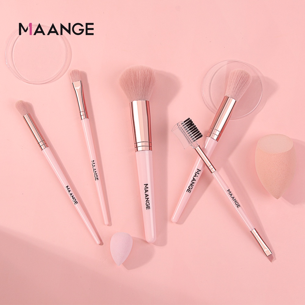 MAANGE Brush Kit 11Pcs Brush Make Up Set Cocok Untuk Pemula Make Up Bedak Kosmetik Aksesoris Kuas Blush On 5862