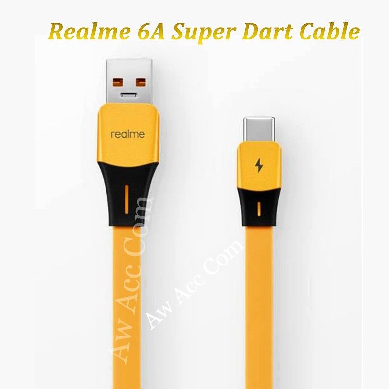 Kabel Data Realme Type C Super Vooc Dart 65W SuperDart Realme X/ XT/ X50/ 6 pro/5 pro/7 Pro/ 7i/8i/8 Pro/X2 PRO/C35/Narzo 30A/50A/ GT Master