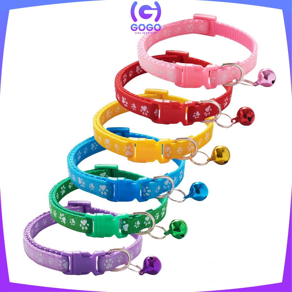 GOGO-C566 Kalung Kucing Lonceng Motif Jejak Kucing Cat Paw / Kalung Lonceng Kucing Kitten Aksesoris Hewan Peliharaan