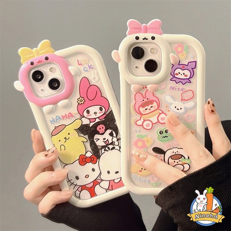 Soft Case Pelindung Lensa Motif Kartun Monster Untuk iPhone 14 13 12 11 Pro Max X Xr Xs Max 7 8 6 6s Plus SE 2020