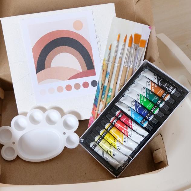 

Paket Melukis Aesthetic Paint By Number 20 x 20 painting kit Komplit - Paket 3