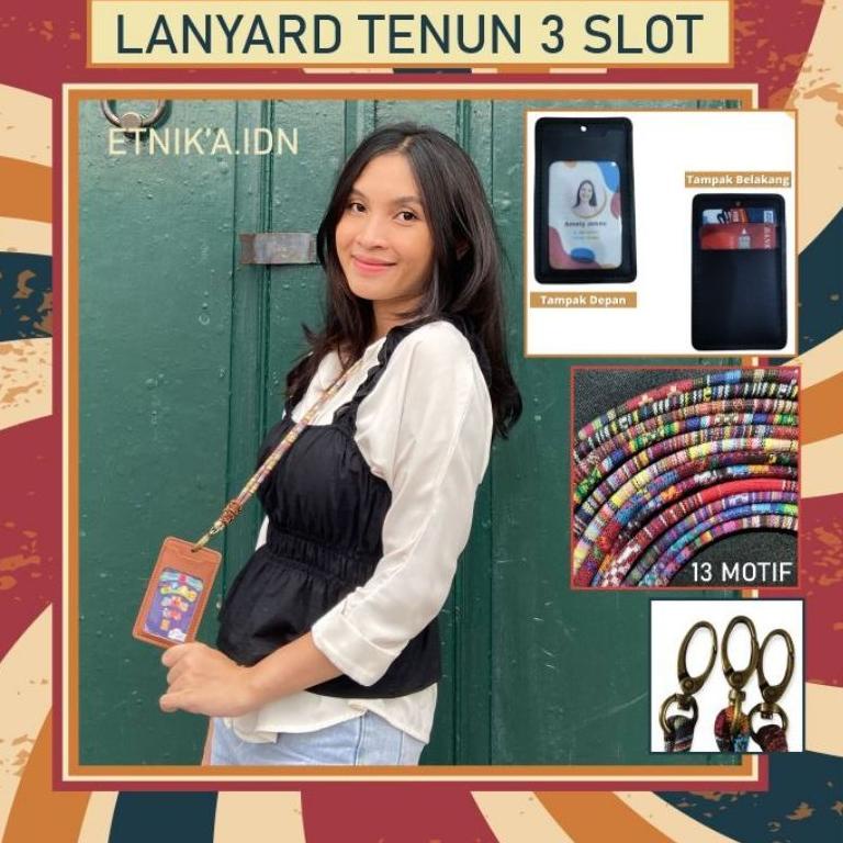 

SIAP KIRIM LANYARD TENUN / ID CARD HOLDER TALI - 3 SLOT KARTU 851