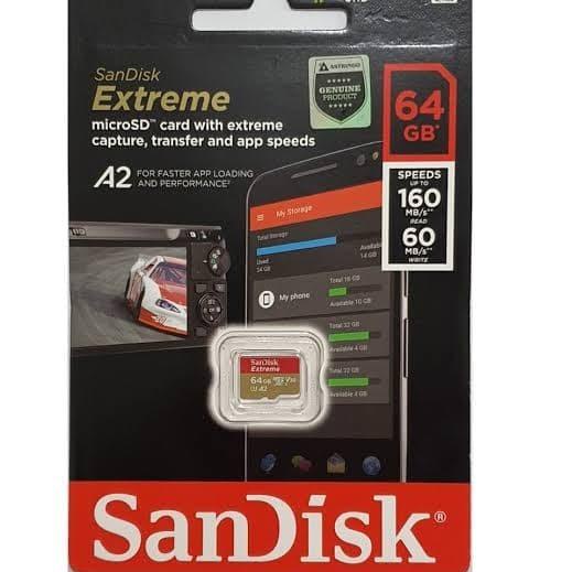 Sandisk extreme 64gb microsd memory card 64 gb memori class 10 micro
