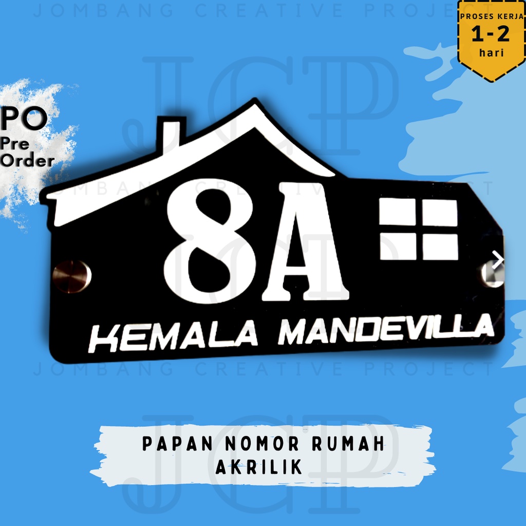 Jual Nomor Rumah Akrilik Timbul Papan Nomor Rumah Akrilik Papan Nomor Rumah Akrilik Timbul