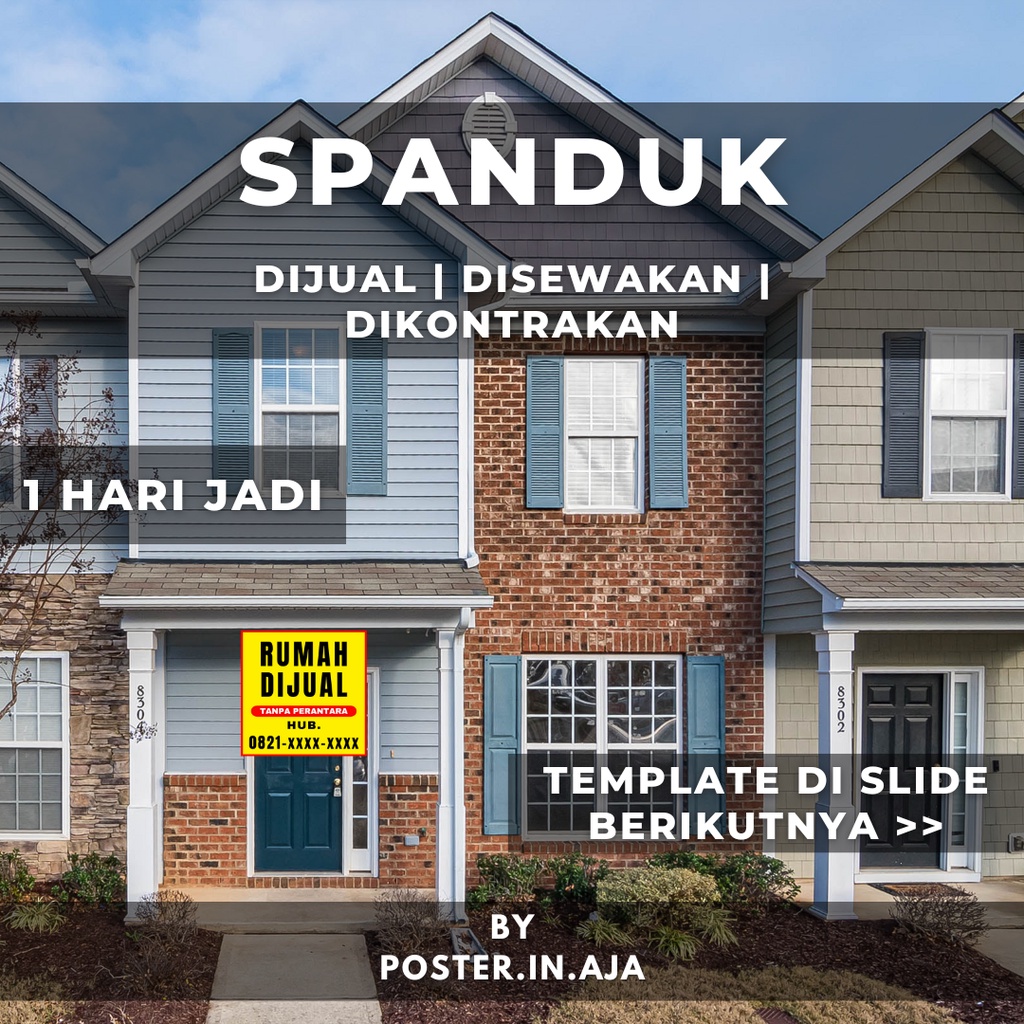Cetak Spanduk Banner Pamplet Murah untuk Rumah Dijual, Dikontrakan, Disewakan 1 HARI JADI