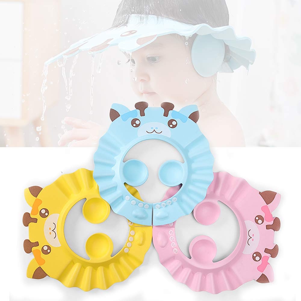 Topi Pelindung Telinga Adjustable Untuk Mandi Anak