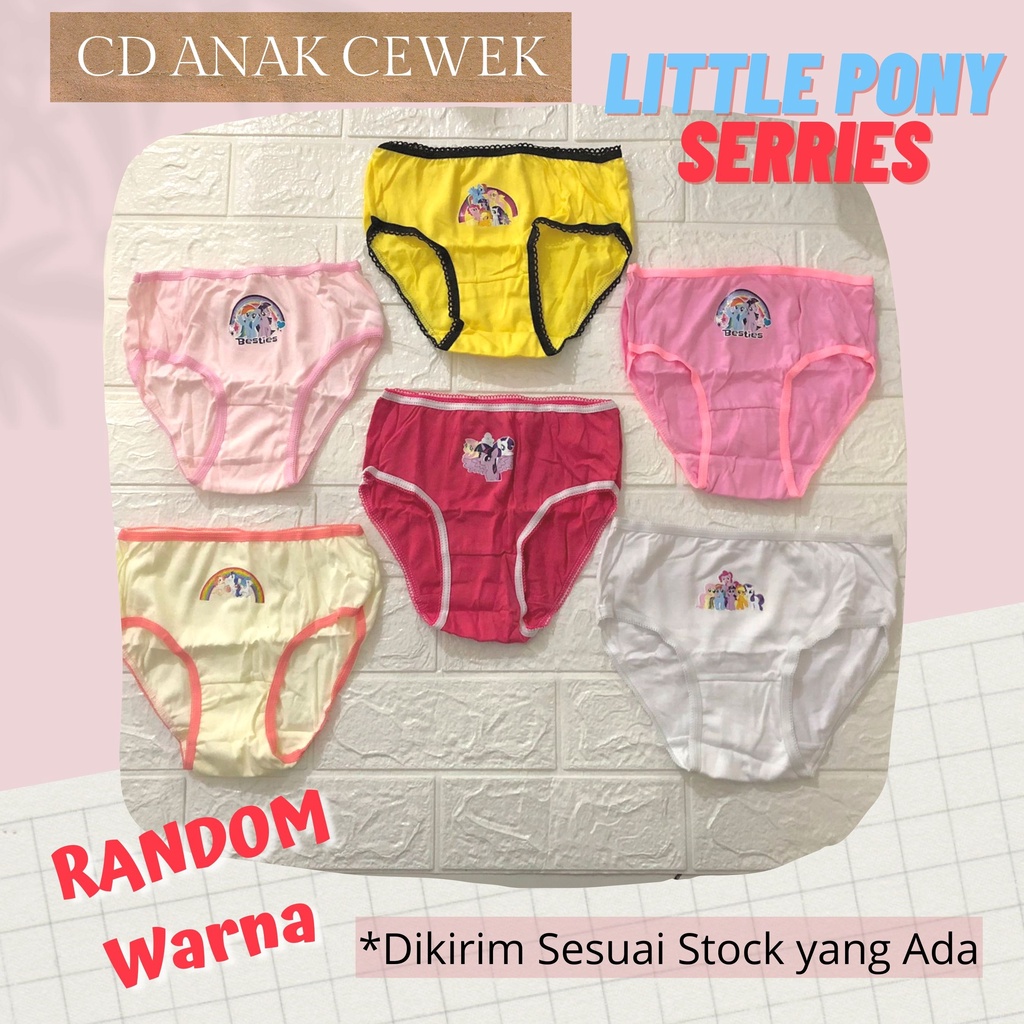 Celana Dalam Bayi Perempuan 0 2 3 9 10 11 12 bulan 1 SET isi 6pcs CD Anak Cewek segitiga Girl bahan Katun Karakter