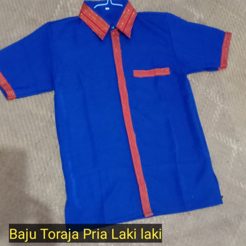 Baju Toraja Pria Laki Laki Dewasa Biru