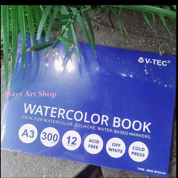 

[COD] V-tec Watercolor pad A3 300 gsm 12 lembar kertas cat air buku cat air