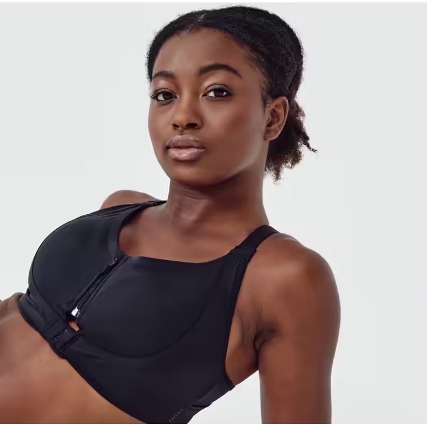 KALENJI Sport Bra Olahraga Lari Wanita Lembut Dengan Zip