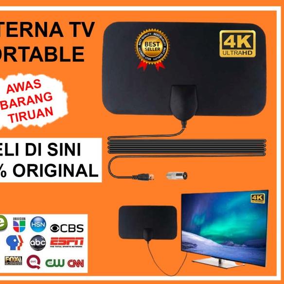 Antena Tv Digital Indoor Led Rumah Portable Antenna Penguat Sinyal Tv